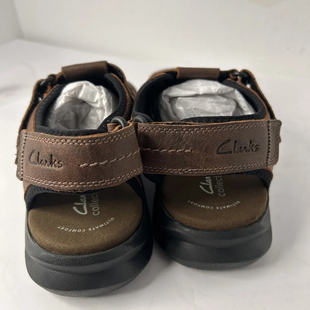 Mens Clarks Walkford Fisherman Sandal - Brown Leather, Size 10.5 US 261717947095